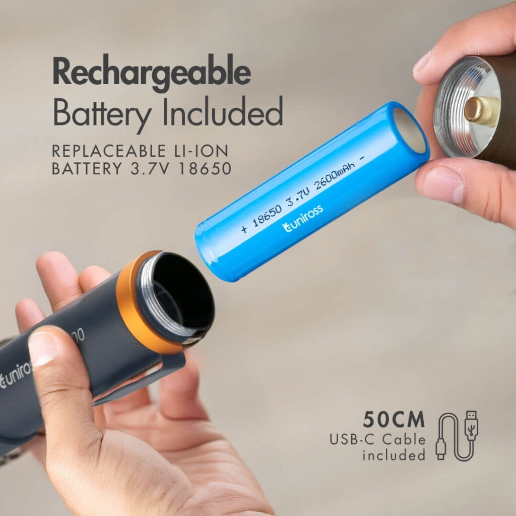 Uniross GX500 Rechargeable Torch - 1000lm