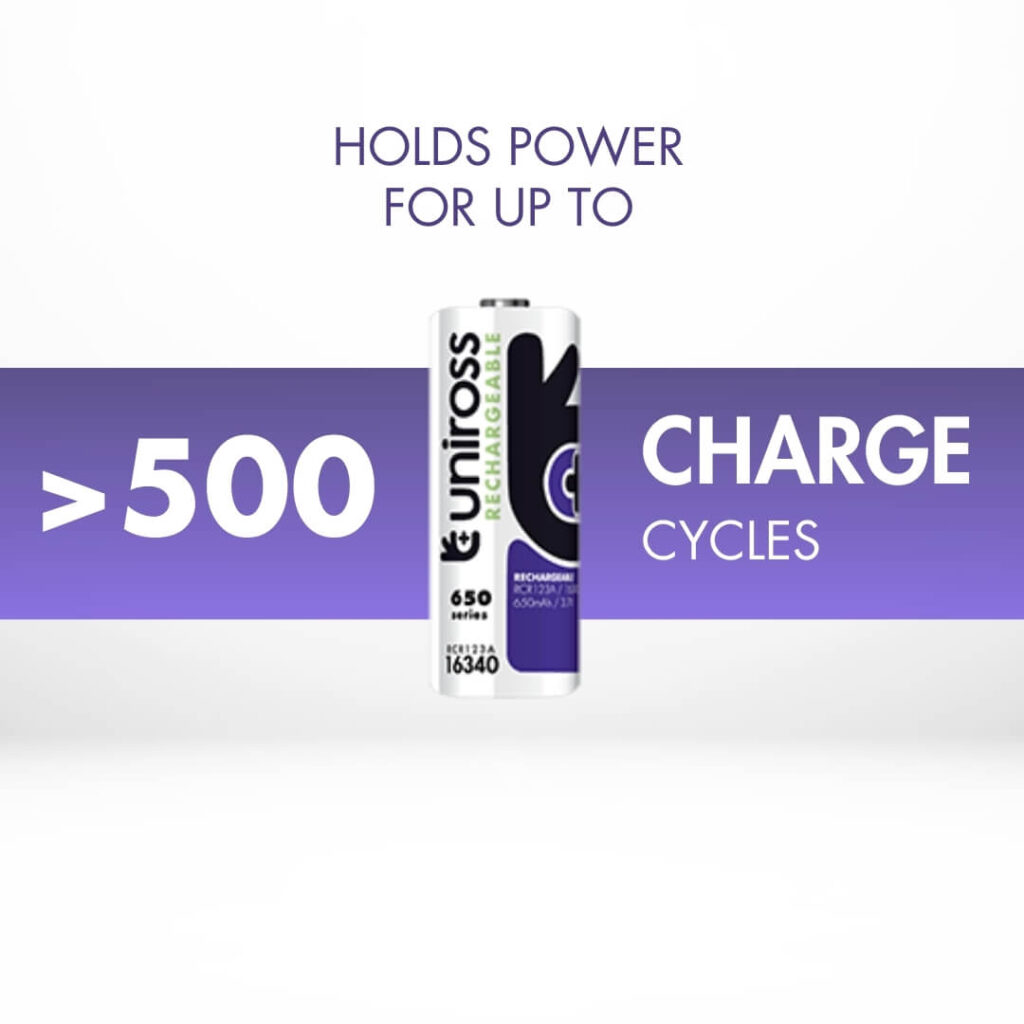 Uniross Lithium RCR123A / 16340 Battery (Blister of 1) 2 Uniross Lithium RCR123A / 16340 Battery (Blister of 1)