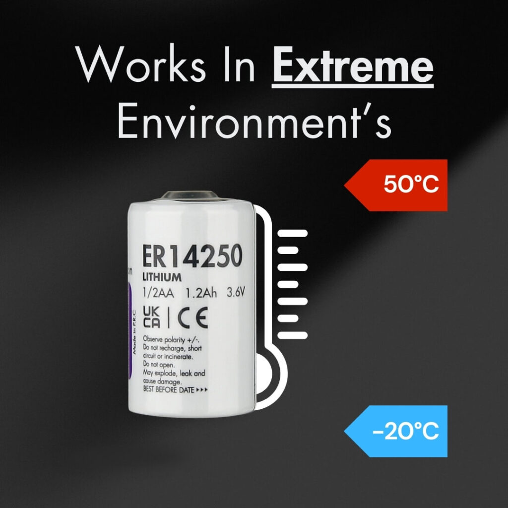 Uniross Industrial UER14250 – 1/2AA Lithium Thionyl Chloride Battery 5 Uniross Industrial UER14250 – High-Performance 1/2AA Lithium Thionyl Chloride Battery