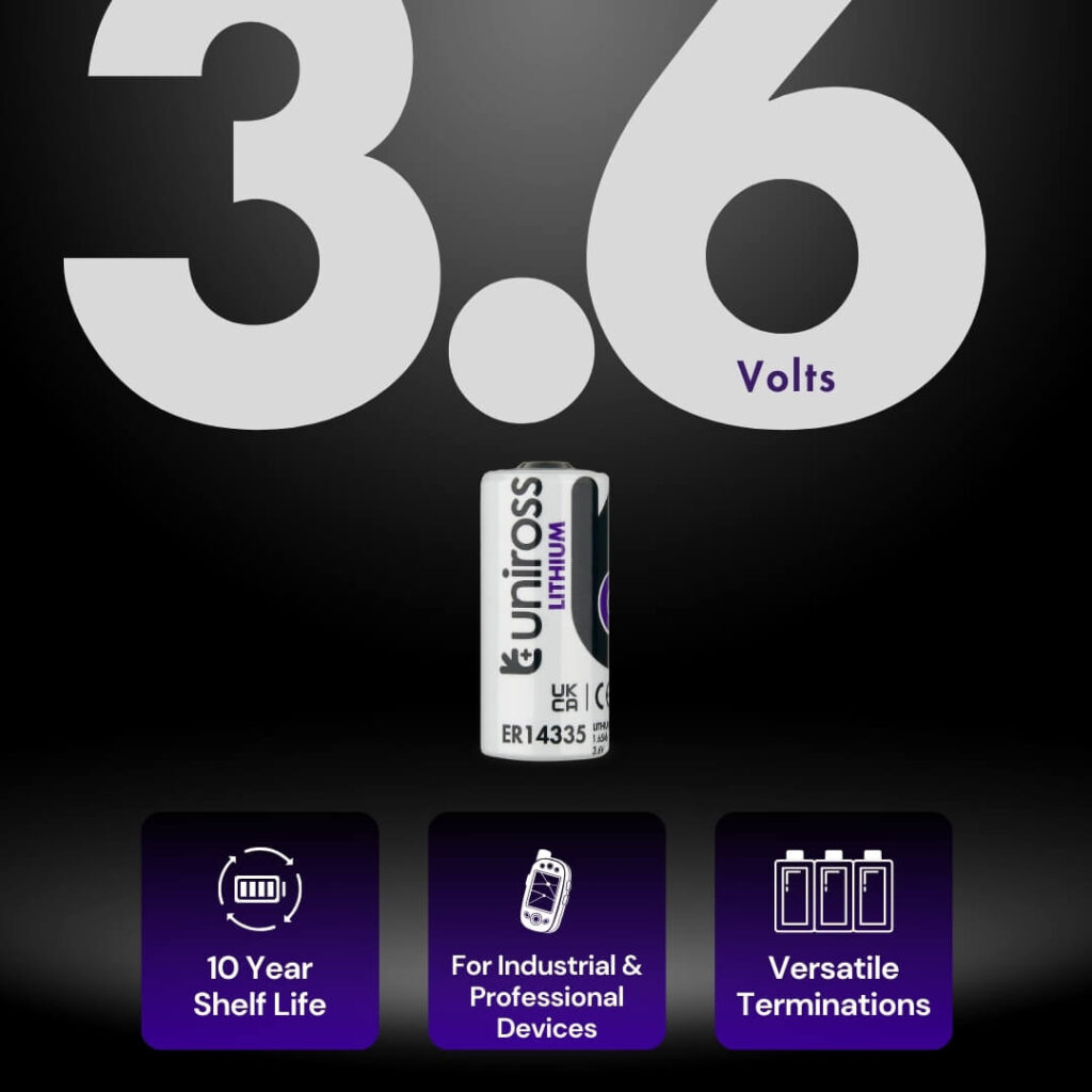 Uniross Industrial UER14335 – High-Capacity 2/3AA Lithium Thionyl Chloride Battery