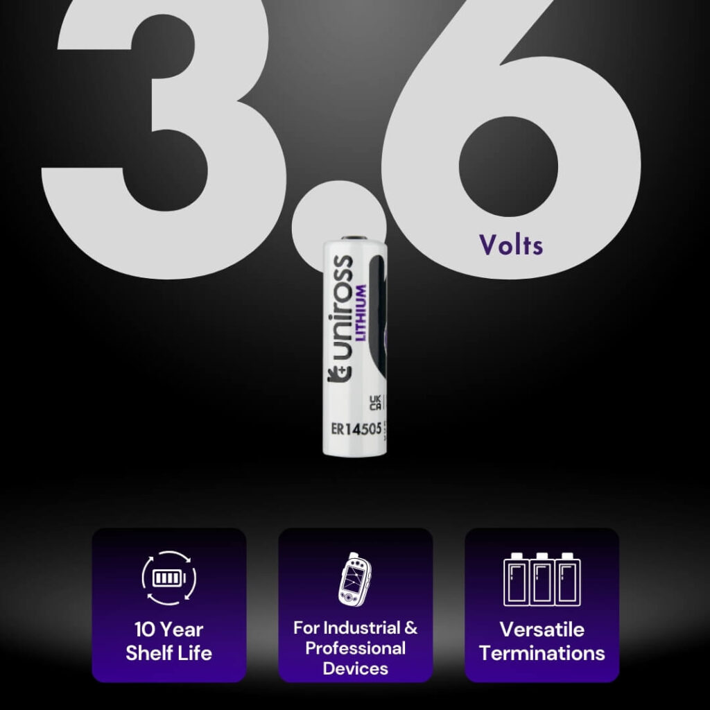 Uniross Industrial UER14505 – AA Lithium Thionyl Chloride Battery 2 Uniross Industrial UER14505 – Lithium Thionyl Chloride Battery