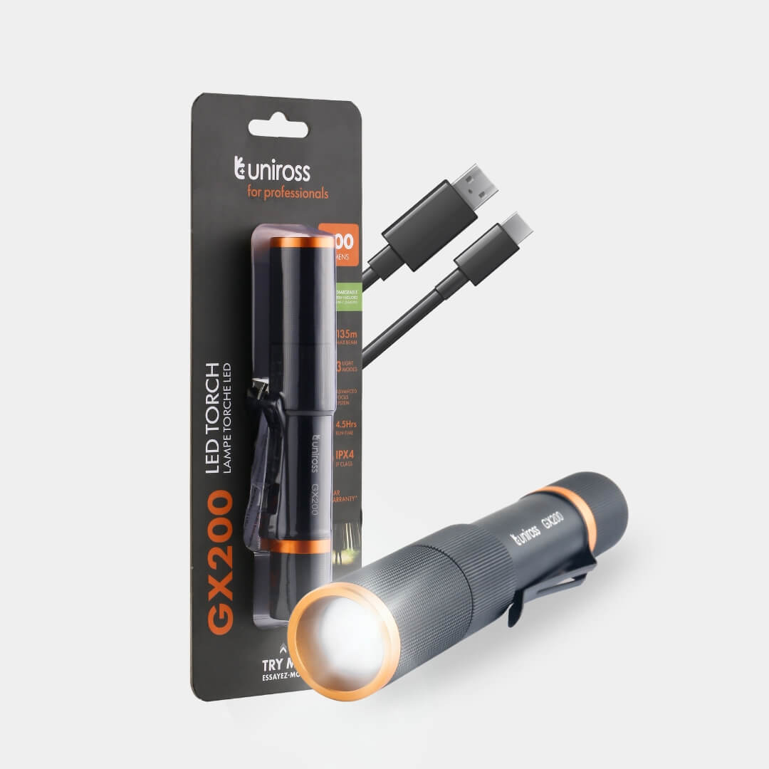 Uniross GX200 Rechargeable Torch 300lm | U322538