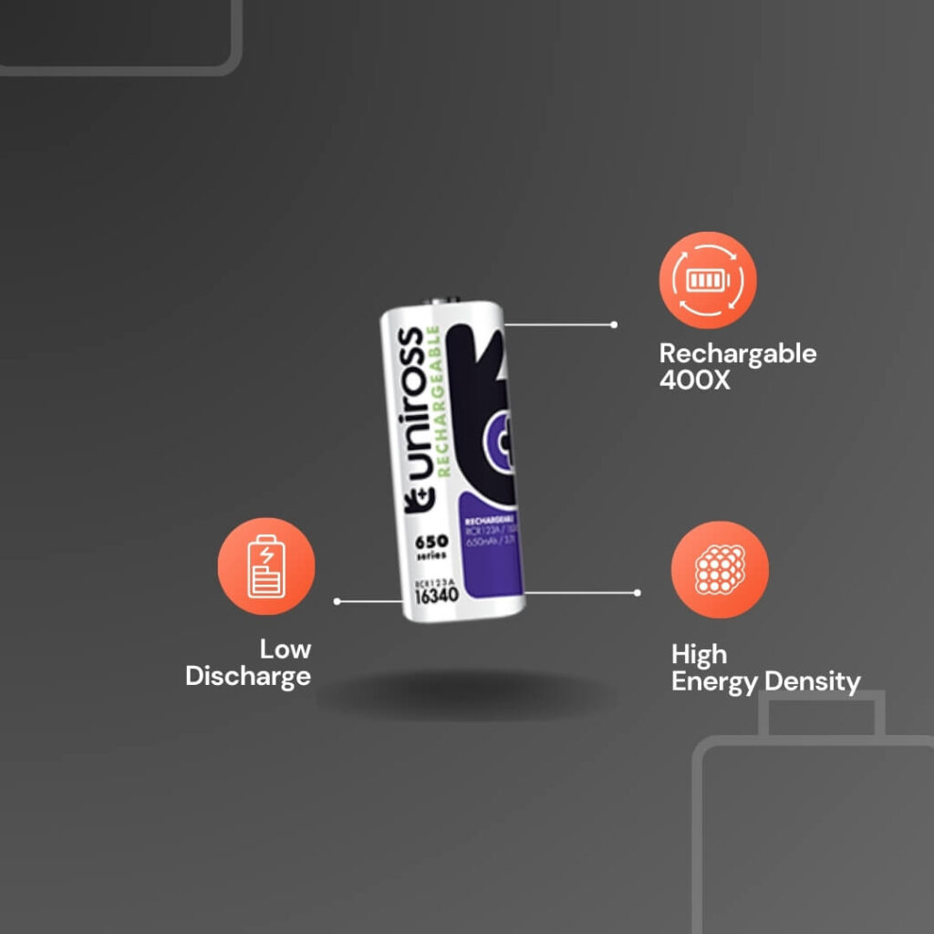 Uniross Lithium RCR123A / 16340 Battery (Blister of 1) 3 Uniross Lithium RCR123A / 16340 Battery (Blister of 1)