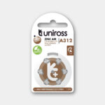 Uniross Hearing Aid Batteries A312 (Blister Of 6)