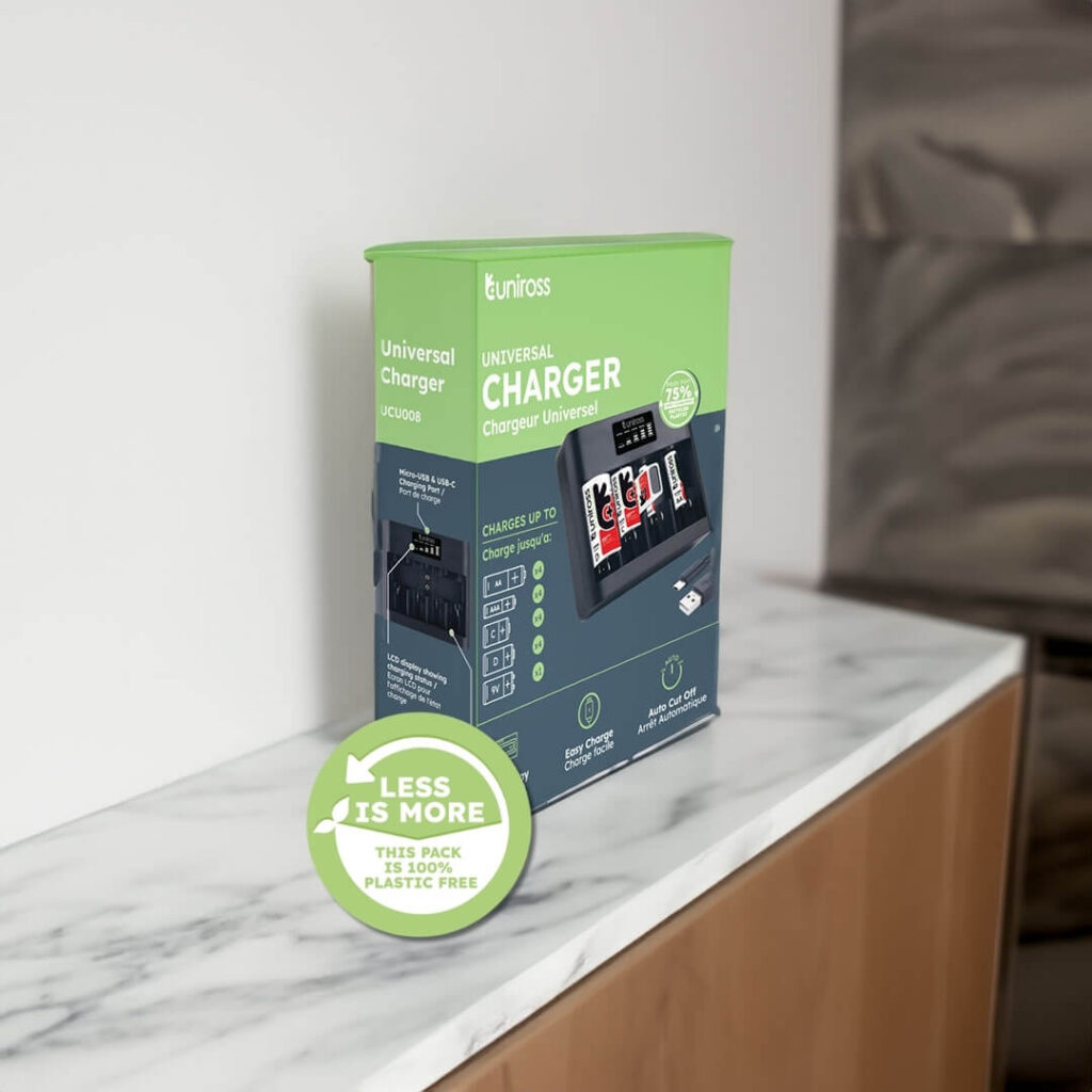 Uniross Universal Battery Charger for AA, AAA, C, D & 9V Batteries