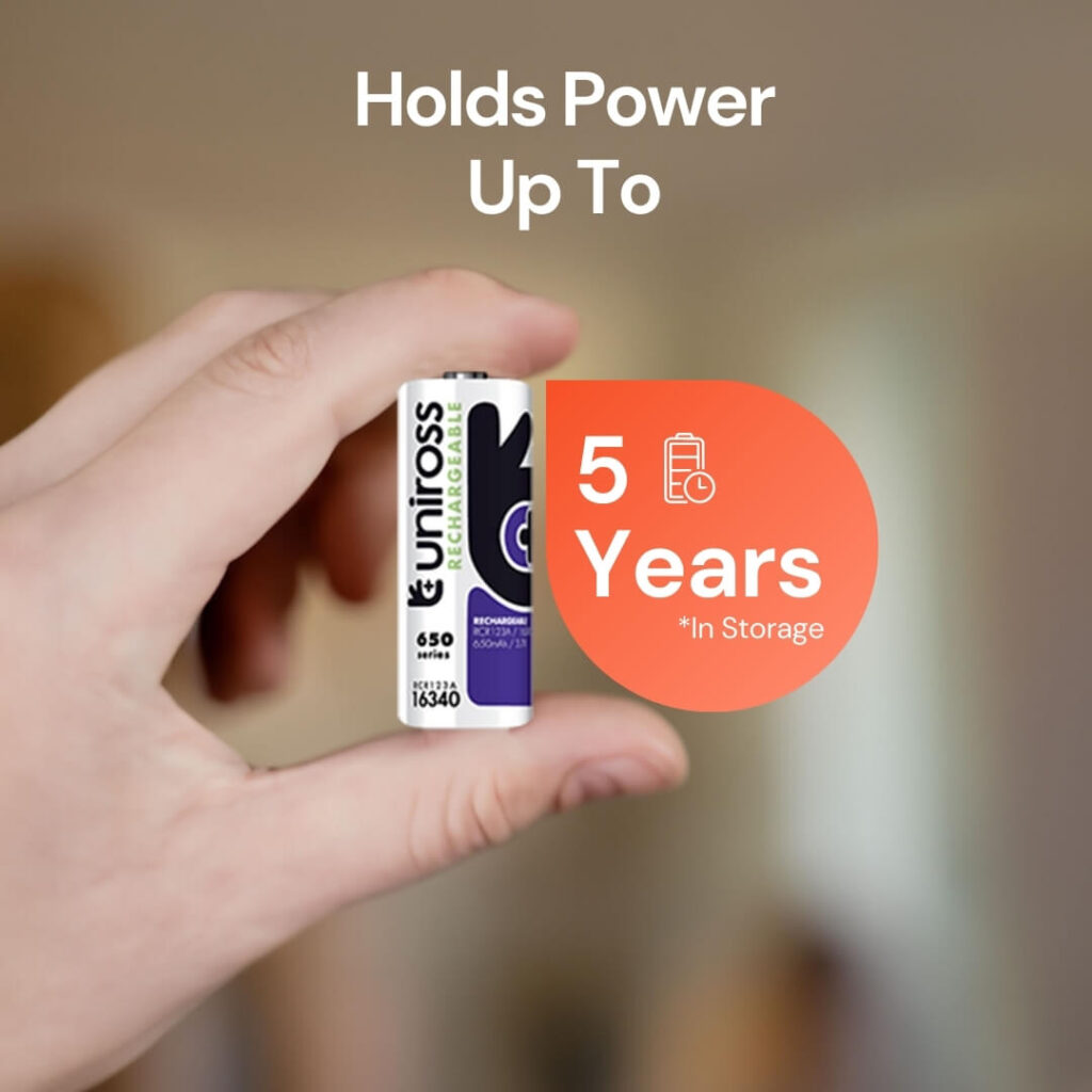 Uniross Lithium RCR123A / 16340 Battery (Blister of 1)