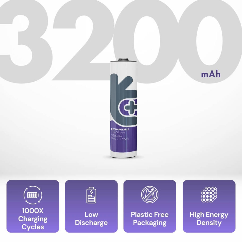 Uniross Li-ion 18650 3200mAh Battery (Pack 1) 2 Features Of Uniross Li-ion 18650 3200mAh Battery