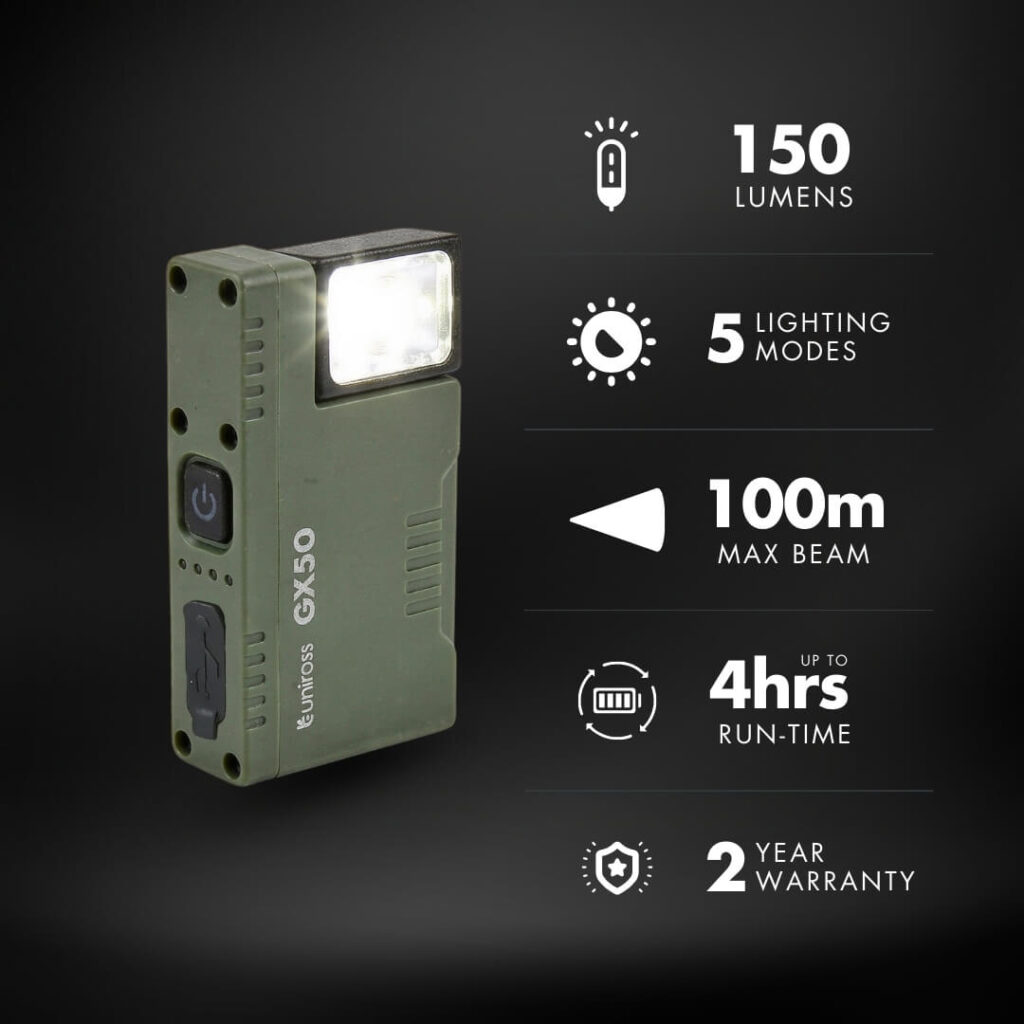 Uniross GX50 Rechargeable EDC Light -150lm