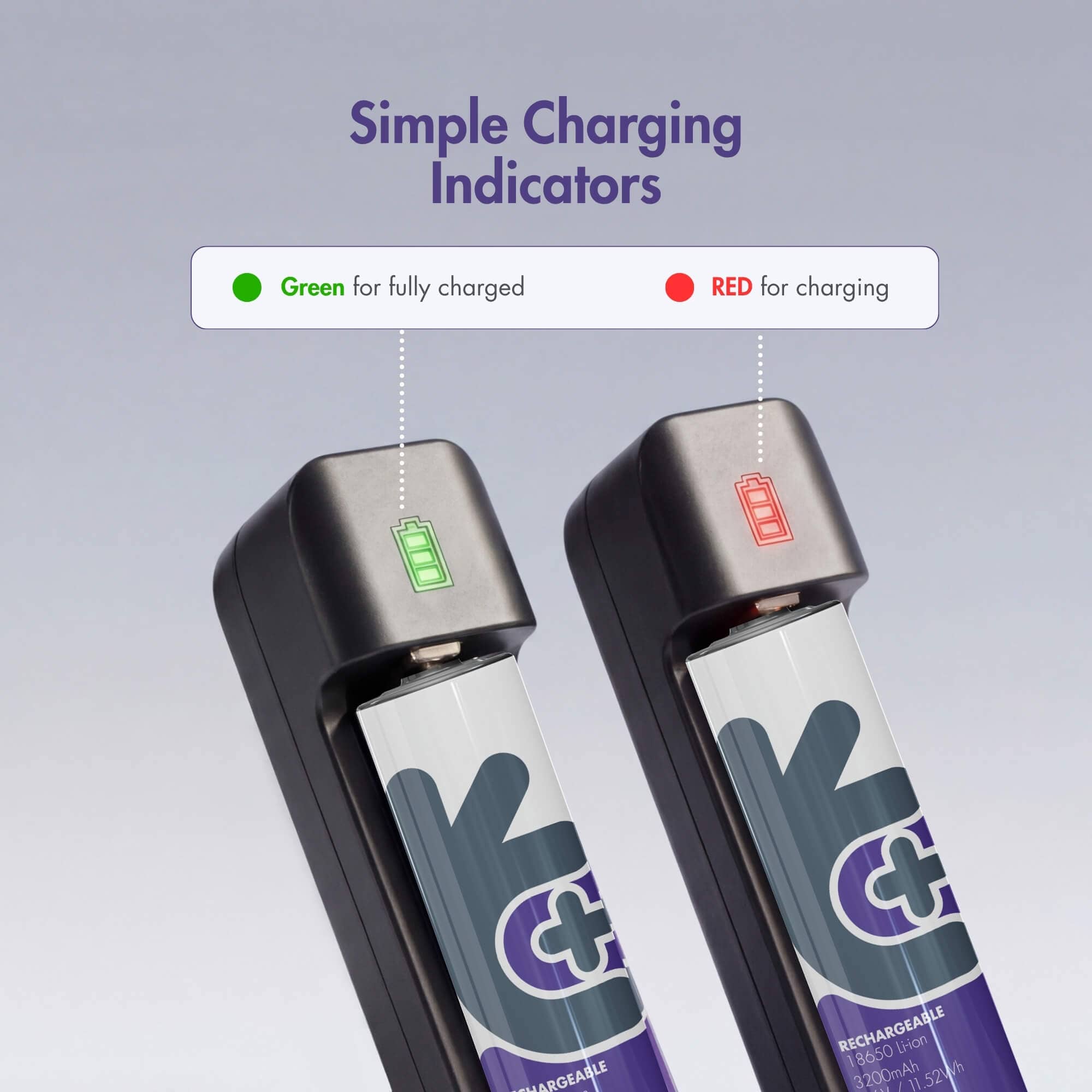Chargeur Intelligent PALO C903W 4 Slots Pour Piles Rechargeables Li-ion AA/AAA - 1.2V/1.5V