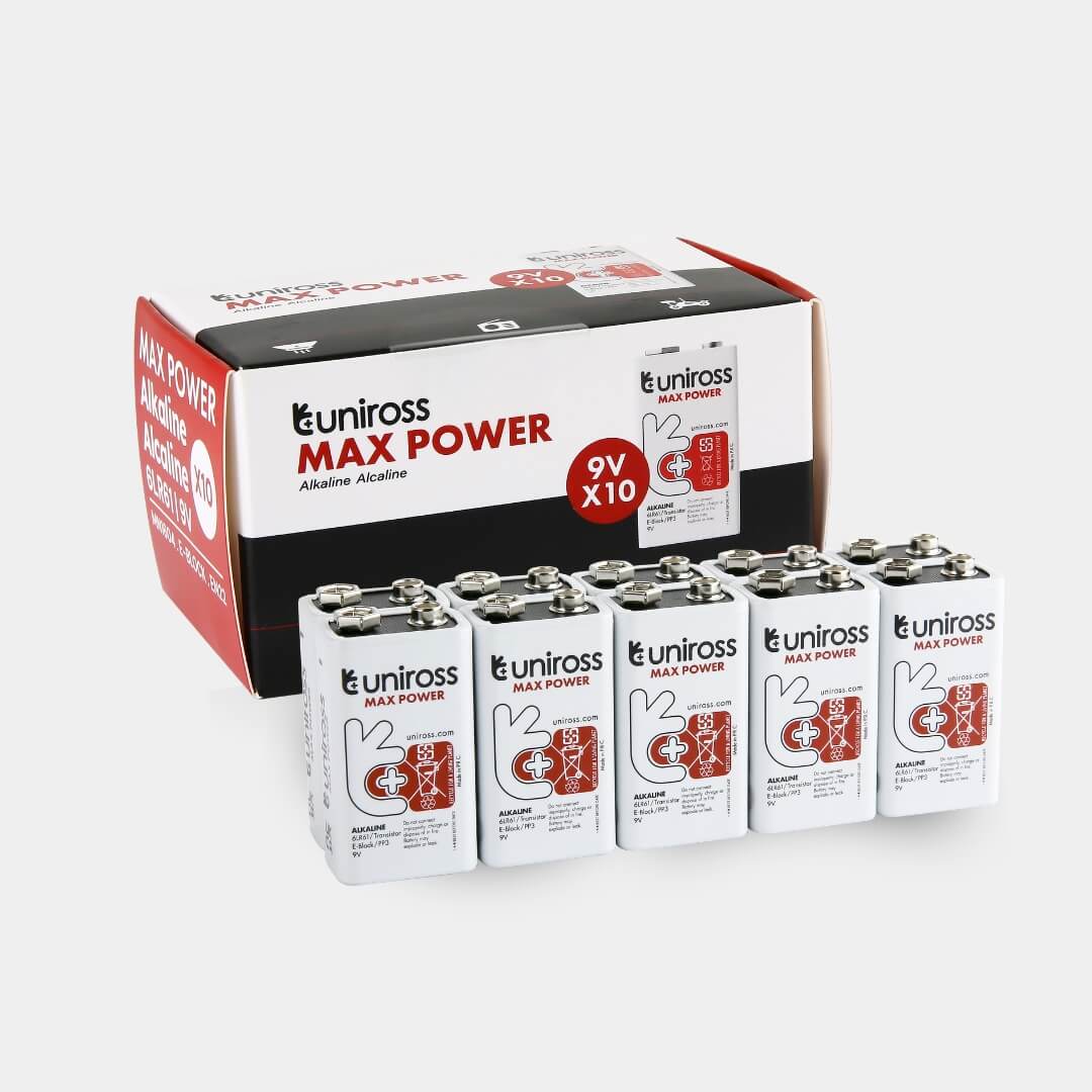 Uniross 6LR61 9V Max Power Alkaline Battery