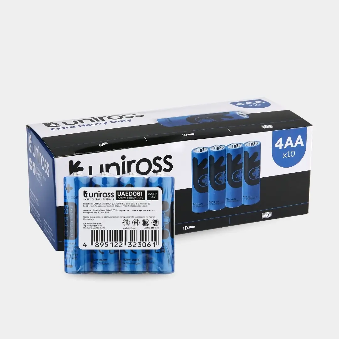 Uniross Active R6 AA Heavy Duty Zinc Battery (Box 40)