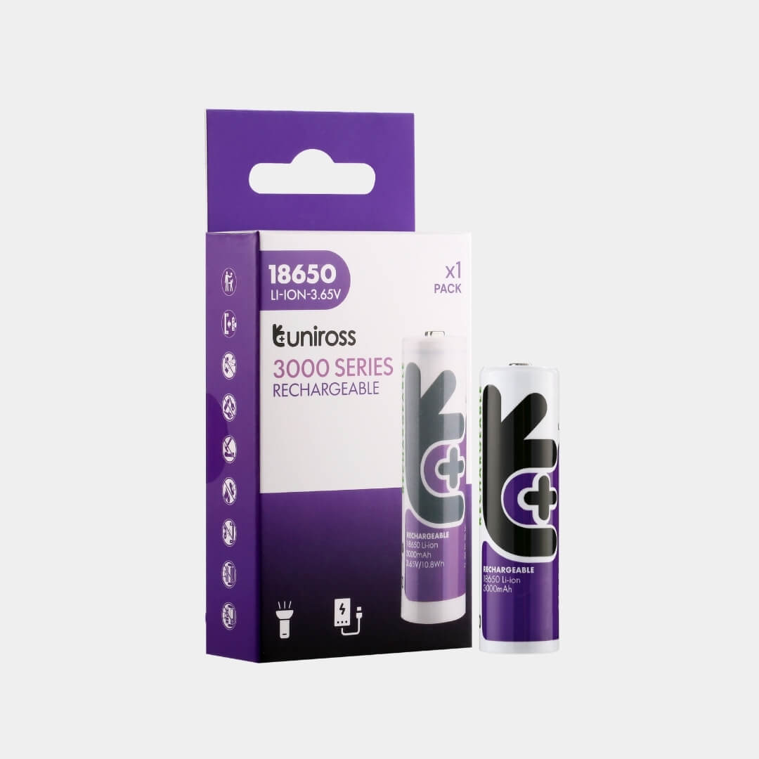 Uniross Li-ion 18650 3000mAh Battery (Pack 1) | U1BT1830SP
