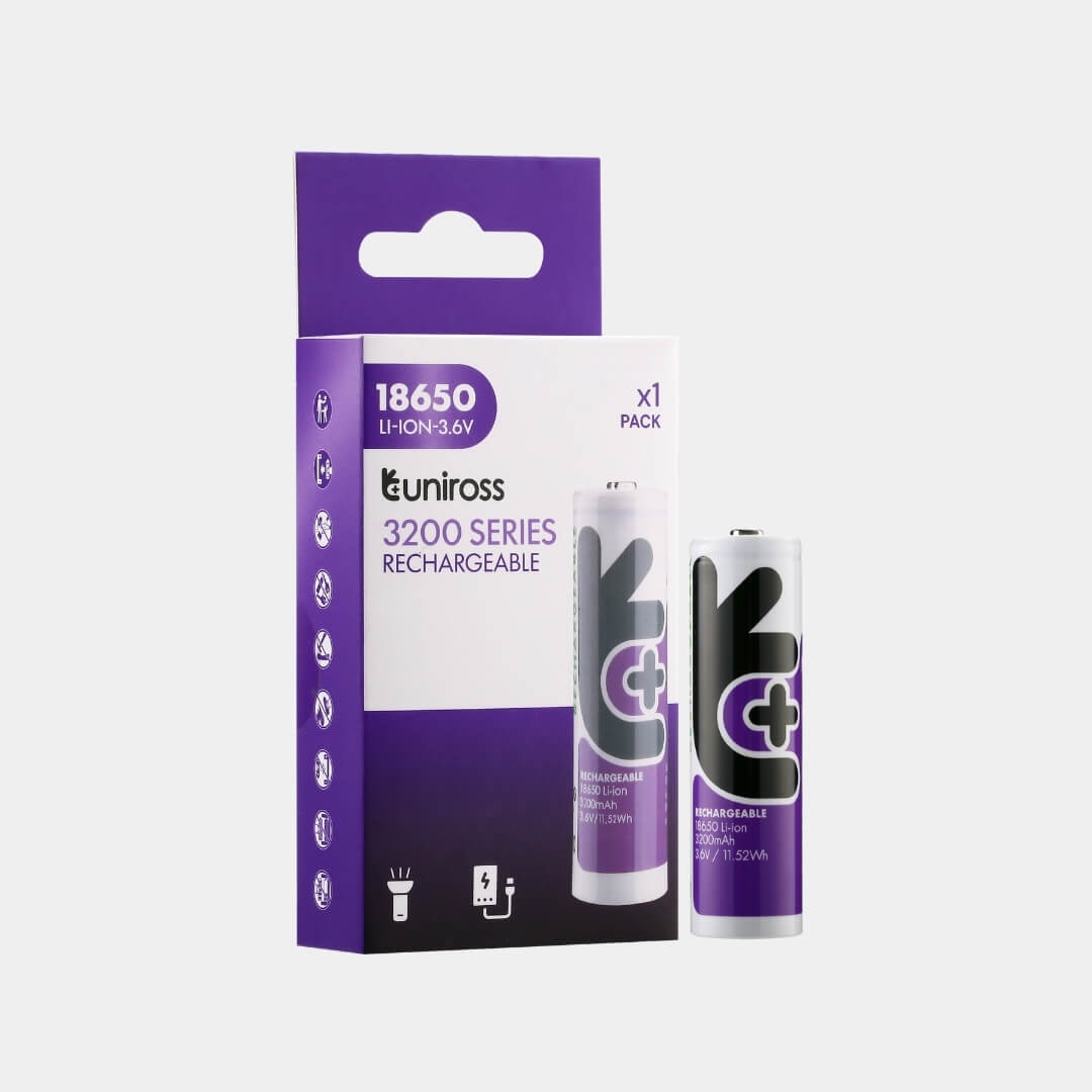 Uniross Li-ion 18650 3200mAh Battery (Pack 1) | U1BT1832